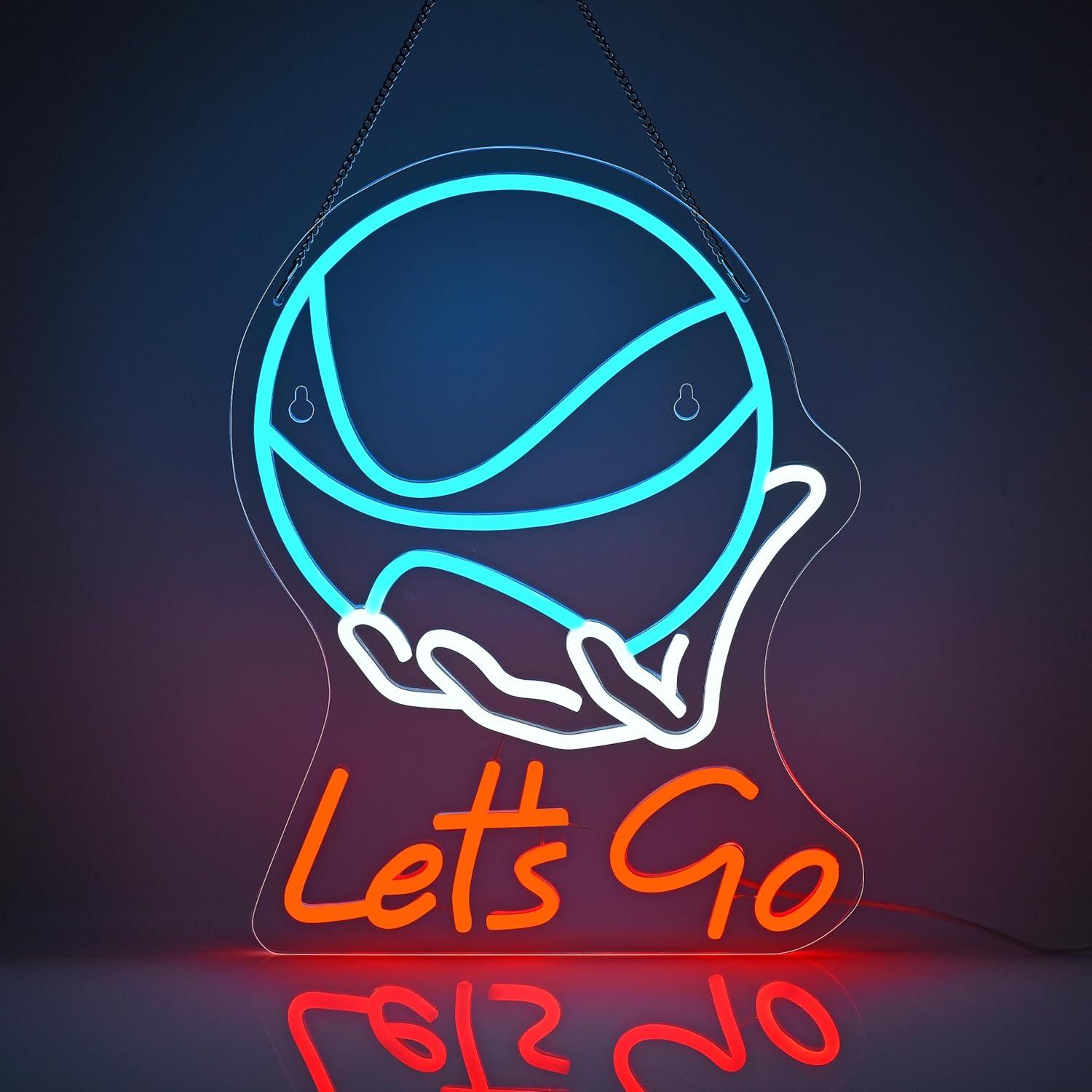 Lighting Decoration Ideas - Let's Go Basketball Neonreclame met LED-verlichting
