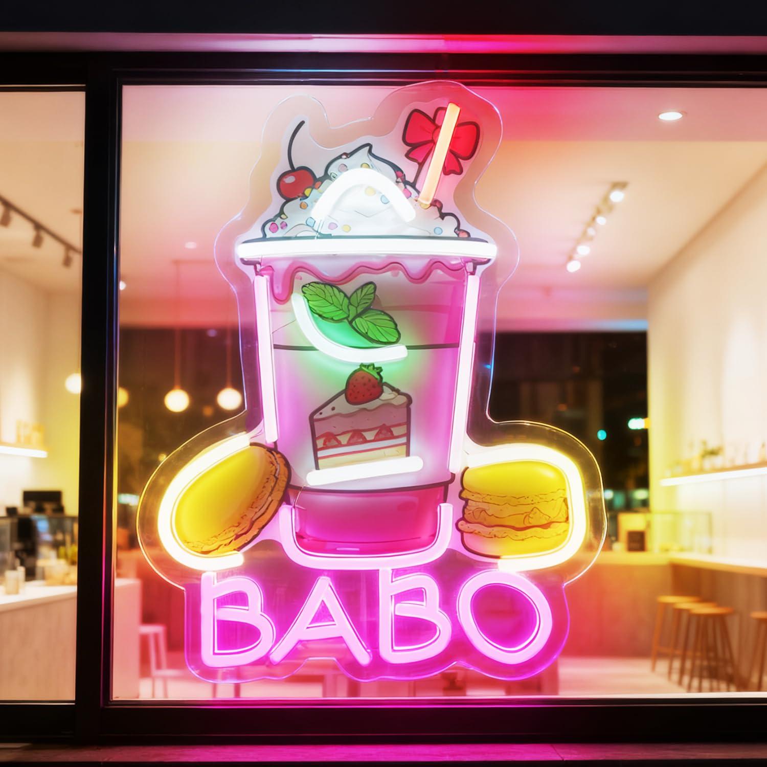 Up Lighting Decor - Boba Neonreclameverlichting, Bubble Tea-borden voor koffie,