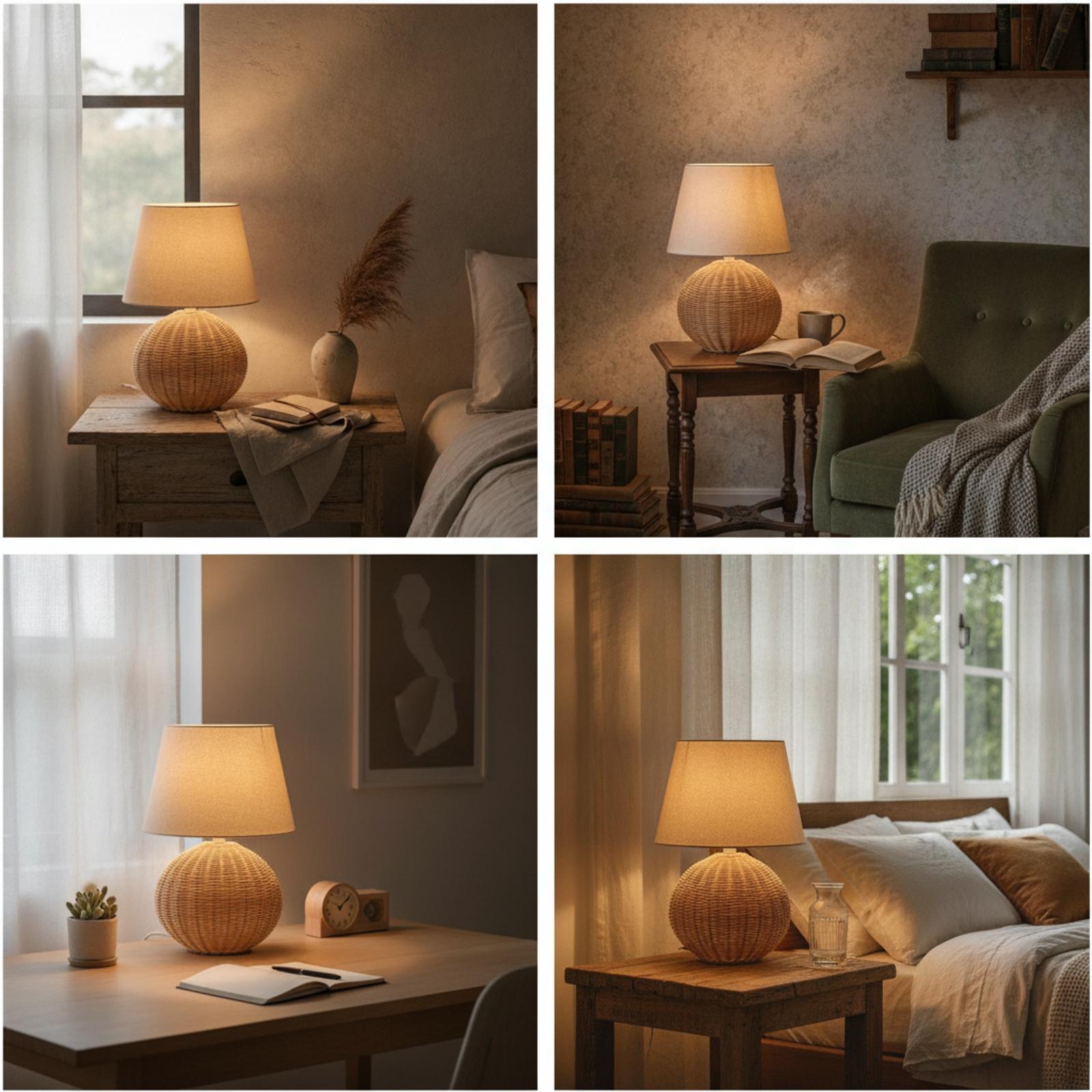 Bedlampje met rotan voet en st - Decor Lighting Lamps recensie en prijs