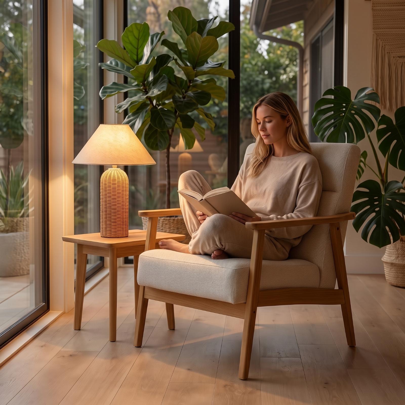 Bedlampje met rotan voet en st - Decor Lighting Lamps recensie en prijs