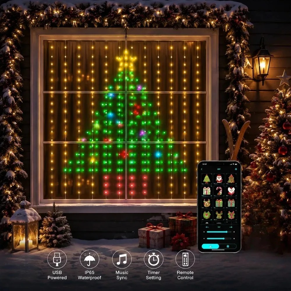 Kerstlichtsnoer LED-gordijnver - Lighting Decoration Ideas recensie en prijs