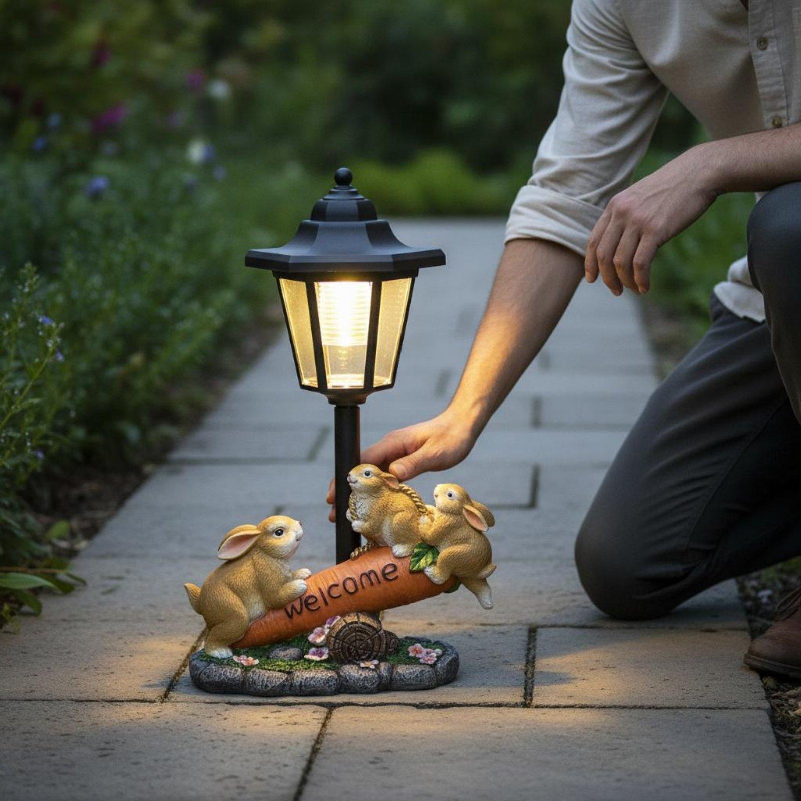 Zonne-aangedreven konijnenbeel - Lighting Decoration Ideas recensie en prijs