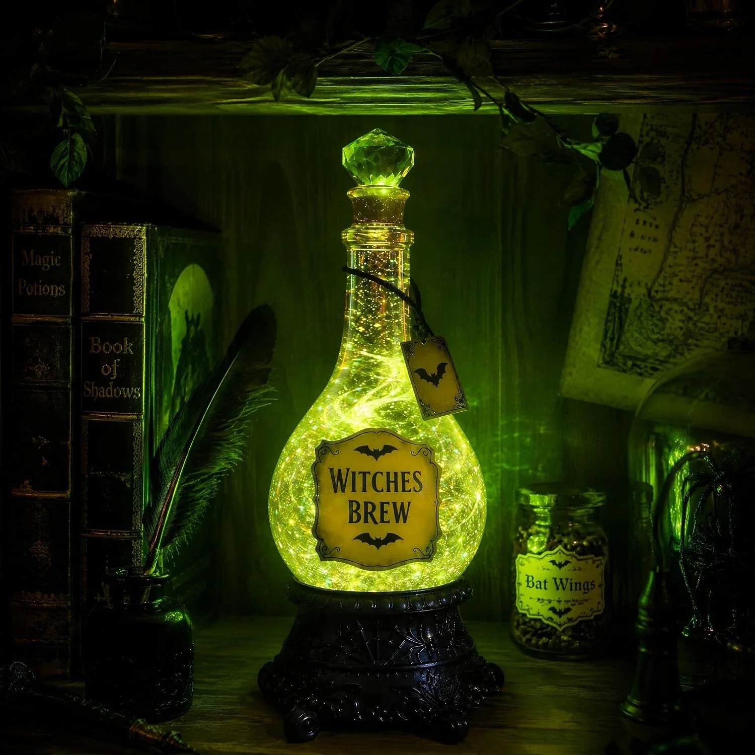 Verlichte fles met heksenbrouw - Up Lighting Decor recensie en prijs